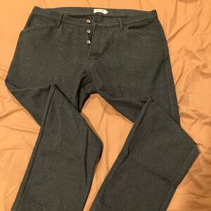 Wool Trouser Pants in Coal Black